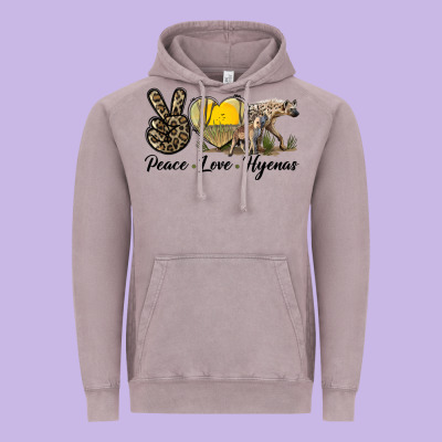 Peace Love Hyenas Vintage Hoodie Designed By Lillyallendesigns