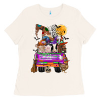 Bone Hallloween Farm animals Truck Ladies Tee - CowhideDigitalArt