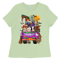 Matcha Hallloween Farm animals Truck Ladies Tee - CowhideDigitalArt