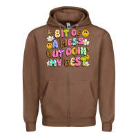 Chestnut bit of a mess but doin' my best Zipper Hoodie - Artiststas