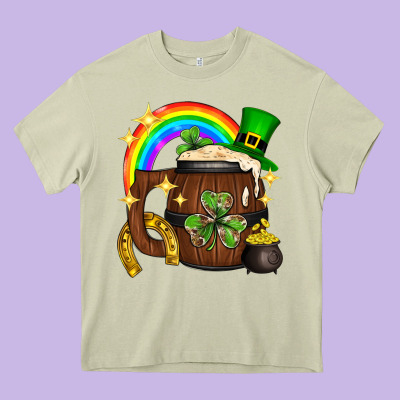 St. Patricks Day Barrel Beer Heavy Core Tee Designed By Neo Western