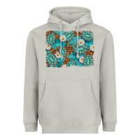 Moon Dust Leopard and Turquoise Gemstone Background Heavyweight Hoodie - texasbilliewilder