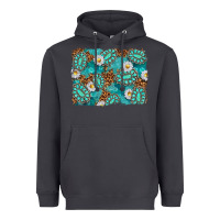 Smoke Leopard and Turquoise Gemstone Background Heavyweight Hoodie - texasbilliewilder