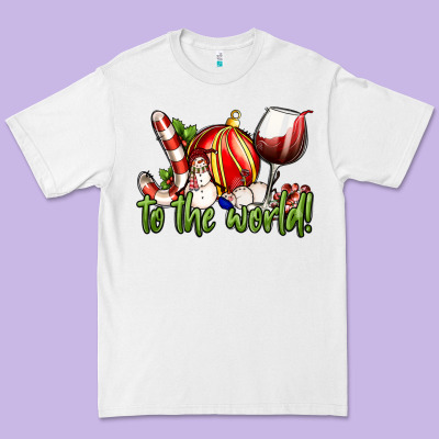 Joy To The World Christmas Wine Premium Tee Designed By Fadigitalartstudio