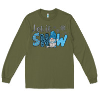 Army Green let it snow Long Sleeve Tee - JahusDesignShop