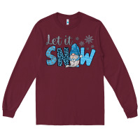 Burgundy let it snow Long Sleeve Tee - JahusDesignShop