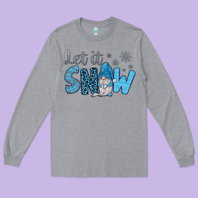 Let It Snow Long Sleeve Tee Designed By Jahusdesignshop