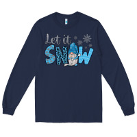 Navy let it snow Long Sleeve Tee - JahusDesignShop
