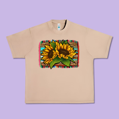 Sunflower With Serape Background Urban Heavy Tee Designed By Jasminsmagicworld