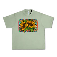 Oil Green Sunflower With Serape Background Urban Heavy Tee - Jasminsmagicworld