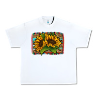 White Sunflower With Serape Background Urban Heavy Tee - Jasminsmagicworld