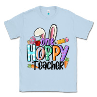 Dusty Blue one hoppy teacher Classic Tee - MaliasSmallBusiness