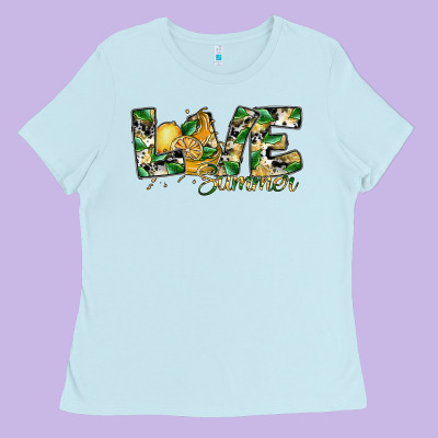 Love Summer Lemon Ladies Tee Designed By Sublimationcraftshop