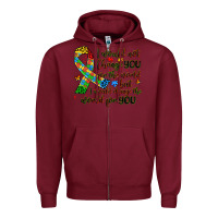 Burgundy autism awareness Zipper Hoodie - Artiststas