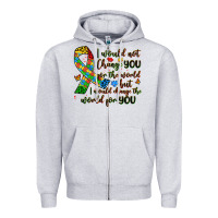 Heather Grey autism awareness Zipper Hoodie - Artiststas