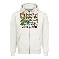 Oatmeal Heather autism awareness Zipper Hoodie - Artiststas