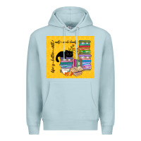 Blue Mist life is better with cats and books Premium Hoodie - TumblerDesignByShophia