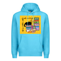 Ocean Blue life is better with cats and books Premium Hoodie - TumblerDesignByShophia