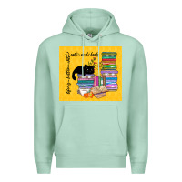 Seafoam life is better with cats and books Premium Hoodie - TumblerDesignByShophia