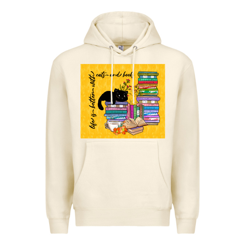 Life Is Better With Cats And Books Premium Hoodie by TumblerDesignByShophia | Teevron