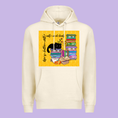 Life Is Better With Cats And Books Premium Hoodie Designed By Tumblerdesignbyshophia