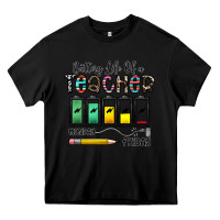 Black battery life of a teacher monday friday Heavy Core Tee - CowhideDigitalArt