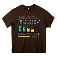 Chocolate Brown battery life of a teacher monday friday Heavy Core Tee - CowhideDigitalArt