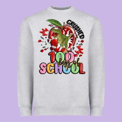 Crushed 100 Days Of School Heavyweight Sweatshirt Designed By Maliassmallbusiness