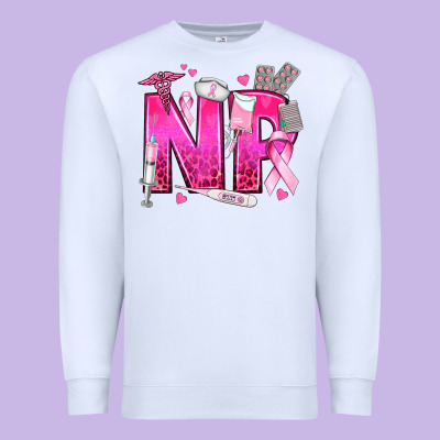 Breast Cancer Np Nurse Practitioner Premium Sweatshirt Designed By Texasbilliewilder