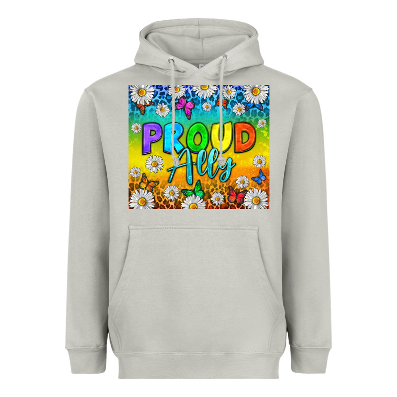 Lgbtq+ Proud Ally With Daisy Heavyweight Hoodie by NancyCooperArtShop | Teevron