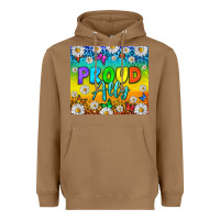 Toasted Coconut LGBTQ+ proud ally with daisy Heavyweight Hoodie - NancyCooperArtShop
