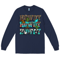 Navy western howdy howdy howdy Long Sleeve Tee - NancyCooperArtShop
