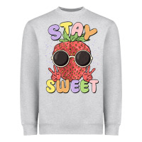 Heather Grey stay sweet Heavyweight Sweatshirt - MaliasSmallBusiness