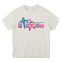 Cream strong with cross ribbon Heavy Core Tee - HRA Design Shop