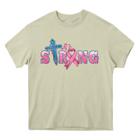 Mossy strong with cross ribbon Heavy Core Tee - HRA Design Shop