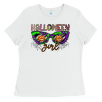 White halloween girl Ladies Tee - CowhideDigitalArt