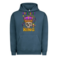 Pigment Midnight Navy Skull Mardi Gras king Urban Hoodie - FaDigitalArtStudio