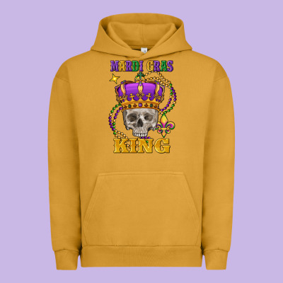 Skull Mardi Gras King Urban Hoodie Designed By Fadigitalartstudio