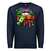 Navy Halloween lips Premium Sweatshirt - NancyCooperArtShop