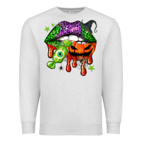 Oatmeal Heather Halloween lips Premium Sweatshirt - NancyCooperArtShop