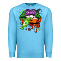 Ocean Blue Halloween lips Premium Sweatshirt - NancyCooperArtShop