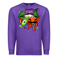 Purple Halloween lips Premium Sweatshirt - NancyCooperArtShop