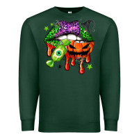 Sports Green Halloween lips Premium Sweatshirt - NancyCooperArtShop
