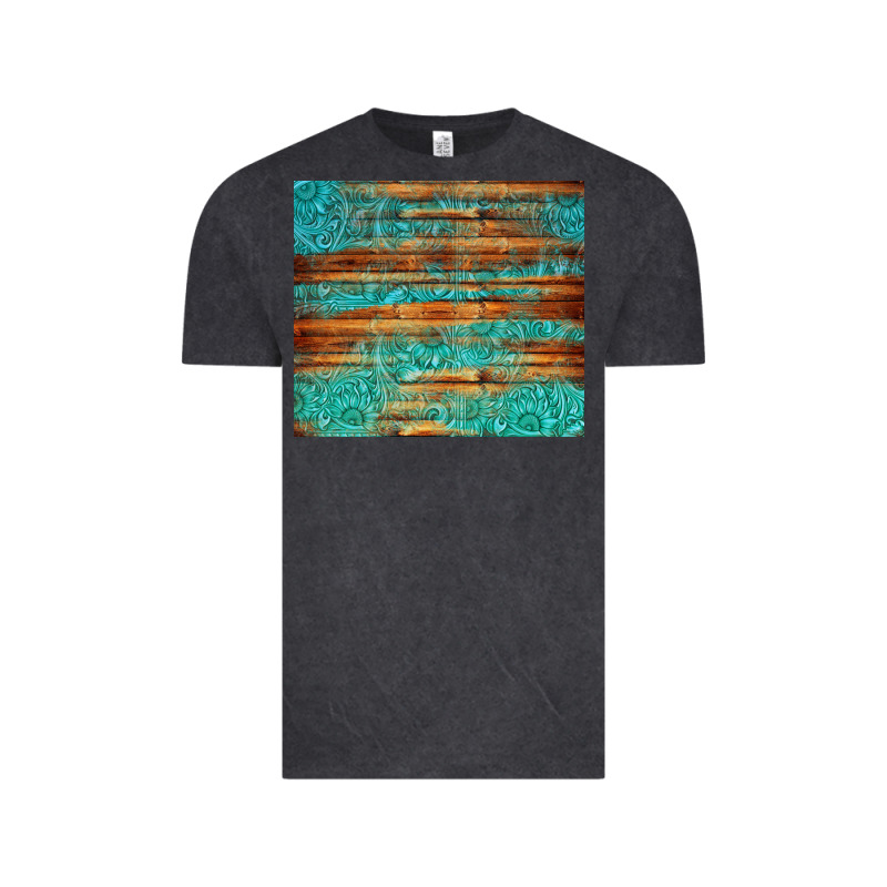 Turquoise  Leather And Wooden Pattern Tumbler Vintage Tee by Jasminsmagicworld | Teevron