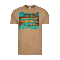 Vintage Coffee turquoise  leather and wooden pattern tumbler Vintage Tee - Jasminsmagicworld
