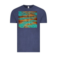 Vintage Denim turquoise  leather and wooden pattern tumbler Vintage Tee - Jasminsmagicworld