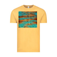 Vintage Mustard turquoise  leather and wooden pattern tumbler Vintage Tee - Jasminsmagicworld