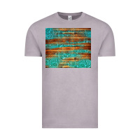 Vintage Zinc turquoise  leather and wooden pattern tumbler Vintage Tee - Jasminsmagicworld