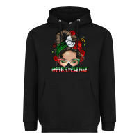 Black Mexicana messy bun Heavyweight Hoodie - NancyCooperArtShop