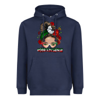 Navy Mexicana messy bun Heavyweight Hoodie - NancyCooperArtShop